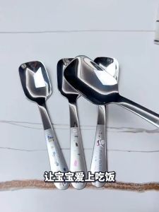 VIVOLILV ⭐50% Discount Coupon⭐ Stainless Steel Cutlery Set For Baby Food Grade Spoons And Forks Long Baby Training Equipment With Cutlery Box Thick And Portable Cutlery