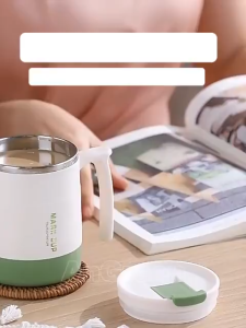 BECORATE Double Wall Thermal Coffee Mug Stainless Steel with Spoon Cold Water Drinks Metal Tumbler Tea Milk