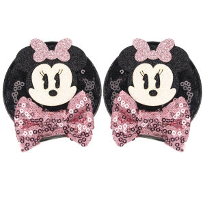 Herocross | Disney Glitter Disney Cartoon Minnie Mouse Ears Bow Hair Clips Kids Festival Hairpins DIY Party Barrettes Girls Hair Accessories