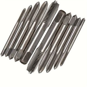 10pcs High-Speed Steel Spiral Point Thread Tap Set - M3 M4 M5 M6 M8 Sizes Precision Metric Plug Hand Taps for Efficient Tapping