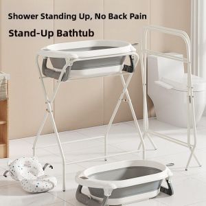Foldable Baby Bath Tub with Stand Set