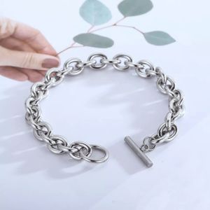 Lắc tay titan nam không gỉ dây mắt xích tròn nam tính không mất màu