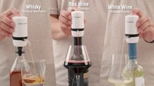 VINAERA MV63 Portable Electric Wine Aerator with Storage Box One Touch Aeration Wine Decanter Travel Version - WHITE