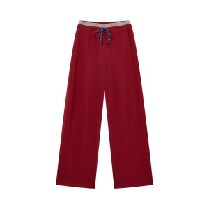 URLAZH | Retro Active Style Wine Red High Waist Loose Casual Pants