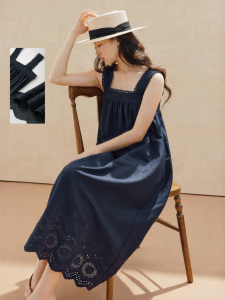 INMAN | Resort Style Lace Strap Hollow Out Embroidered Summer Women Dress