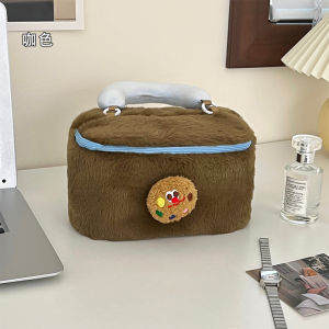 Adorable Large Capacity Plush Makeup Bag Girls Toiletries Storage Bag Handheld High Aesthetic Value Versatile Rectangular Shape