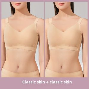 Corset Underwear Natural-looking Breast Holding Gathered without Trace Push-up Correction without Steel Ring Chest Reduction Summer Thin Bra