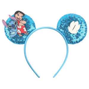 Herocross | 2026 Mickey Mouse Ears Headbands Women Party Hair Accessories Cartoon Lilo Stitch Headband for Girls Kids Sequins Bow Hairband