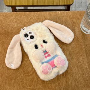 Ốp Điện Thoại iPhone Hình Thỏ Bông Tai Dài 3D Hoạt Hình Chống Sốc Bảo Vệ Tương Thích Với Nhiều Mẫu Máy