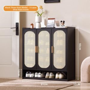 ZHUOLESHI | Rounded Door Cream Style Multi-Layer Shoe Cabinet