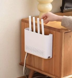 DXL Wireless Router Storage Box Punch-free Wall-mounted Living Room Wall Rack for Wifi Storage Shelf