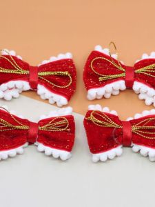 Phụ Kiện Tóc DIY Thủ Công Không Có Kẹp Tóc Màu Đỏ Lót Hoa Bướm Năm Mới Phụ Kiện Trang Sức Thời Trang Mùa Đông Phụ Kiện Tóc