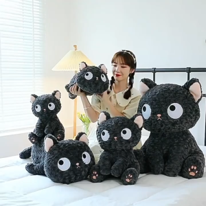 gấᴜ bông Mèo Đen Mắt Liếc Mèo Mun ngồi đồ chơi nhồi bông Quà Tặng Bạn Trai đáng yêu cute K3T2