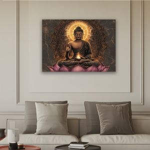 VIKAMA Đen Vàng Phật Ánh Sáng Tấm Thảm Thiền Mạ Vàng Ngọn Lửa Nghệ Thuật Treo Tường Phòng Khách Nghiên Cứu Phòng Tập Yoga Trang Trí Phòng Tập Polyester
