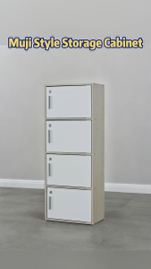 Kabinet SAMPOINT _ STROAGE CABINET BOOK CABINET 3 4 5 Door COLOR WHITE BODY BIGE / Door Grey Body Columbia 3 4 5 Shelf Cupboard Storage Cabinet _ with Doors Office Cabinet Rak_ Buku Kabinet _ Ready Stock