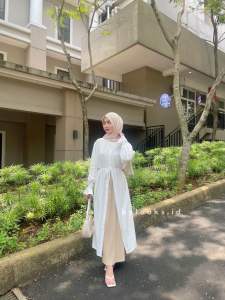 Minji Midi Dress Korean Style 2 In 1 - Long Tunik Tali Pinggang