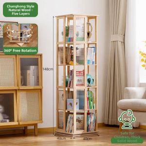 Rotatable Wooden Display and Storage Shelf