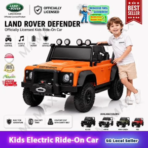 MAMAX🔥NEW🔥【SG Ready Stock】Officially Licensed Land Rover Defender Kids Ride On Car★12V Electric Car with Remote Control✅Music+Lights✅FREE Assembly Service✅Soft Tires✅
