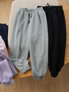 Childrens Sporty Long Pants Elastic Waist Cotton Polyester Blend Spring Autumn Style Boys Girls 180cm Teenage Kids Clothing