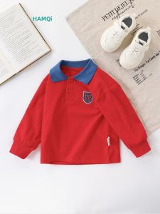 Hamqi | Childrens Red Polo Shirt Long Sleeve