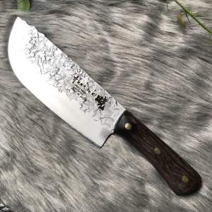 Dao thái thịt bò Nhật Akatenki bản lưỡi tròn đầu rộng 6cm dài 30cm sắc bén cán ốp gỗ đầm tay