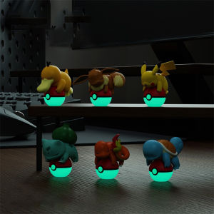 Authentic Pok é mon Pikachu Night Light Doll PSYDUCK CHARMANDER EEVEE Handheld Desktop Ornament Childrens Christmas Gift