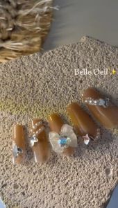 3D Kuku Palsu 24pcs/(FREE LEM)Set DIY Instant Nail Art Fake Nails