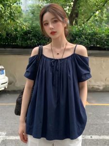 Áo Ngắn Tay Dây Quai Hở Vai Giảm Cân Cho Phụ Nữ Mùa Hè