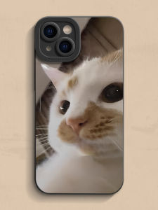 Cute Cat Sticker Silicone Phone Case for  14 pro Max Personalized Creative 13 Advanced 12 Compatible with 11 And 15 Liquid Silicone Se Soft Simple 7 8 plus New Model XR Protective Cover Mini