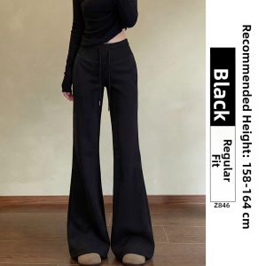 YAYANGREN | Slim Petite Gray Flare Trousers