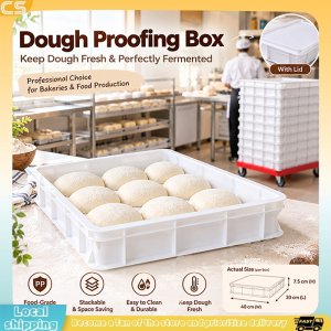 30x40cm Dough Proofing Box Stackable Bread & Pizza Dough Container with Cover Food Grade Heavy Duty Fermentation Storage Box