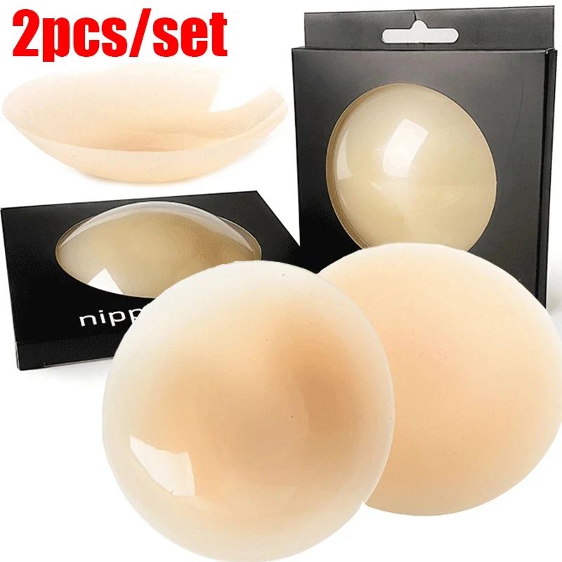 2Pcs Reusable Invisible Silicone Nipple Cover Self Adhesive Breast Chest Bra Pasties Pad Mat Stickers Accessories Lift for Women