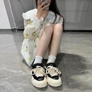 Hidden Canvas Shoes Casual Thick Bottom Mens Style Cotton Candy Slip-On Couples Flat Rubber Sole round Toe Fashionable