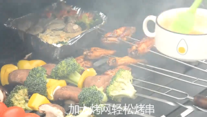 BBQ Grill Outdoor Charcoal Grill Steak Grill Rotisserie Chicken Grill Whole Lamb Cooking Oven with Thermometer