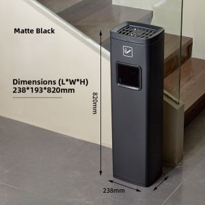 Stainless Steel Outdoor Ashtray Column Integrated Trash Can Vertical Lobby Hotel Ash Cylinder Public Health Service Facility