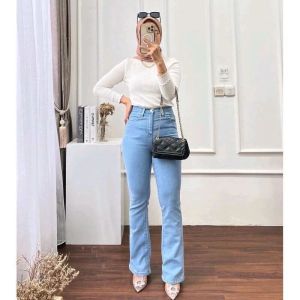 BEBYE- CELANA CUTBRAY JEANS WANITA LOOSE CEKANA PANJANG CUTBRAY