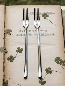 Vogue Ella British Afternoon Tea Vintage Lock Eye Cake Fork Four Teeth Fruit Fork Stainless Steel 18-10 Dining Utensils