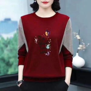 HUAXUNRAN | Spring Autumn Loose Slimming Cotton Long Sleeve T-shirt