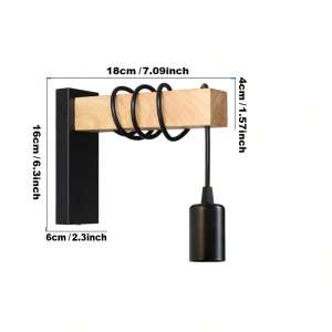 Parkson | Retro Wood LED Wall Lamp E27 base Industrial Night Loft Wall Light Fixtures Live Room Bedside Lamp Decor for Bathroom Restaurant