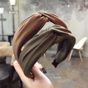 2025 New Style Wide Edge Hairband Korean Version Adult Womens Hair Clip Simple Fabric Hair Band Fresh out Fashion Accessory