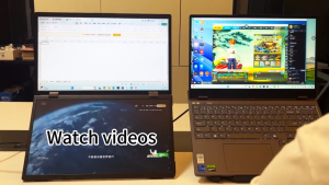 【SG Local Warehouse】ZSCMALL Portable Monitor Dual Touchscreen Laptop Screen Extender-15.6" Dual Monitor for Laptop USB-C HDMI Stacked Folding Triple Monitor Travel Display with Kickstand 75mm Standard VESA for Windows Mac