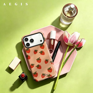 Potdemiel | Peach Strawberry Double Layer Hard Shell for iPhone 17 16 15 14 Plus 13 Pro Max Anti-Drop Shockproof PC Case