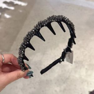 Fashionable Korean Style Water Diamond Wave Hairband Womens Thin Headband High Hairline Fresh out New Freshness Crystal