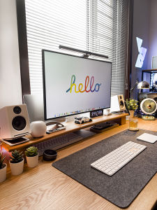 Black Walnut Solid Wood Desktop Computer Monitor Desktop Elevated Rack Office Station Screen Desk Bracket