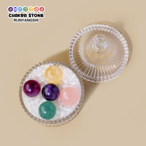 1set Natural Crystal Ball Cleansing Bowl White Crystal Chips Cleansing & Purification Glass Bowl Decoration