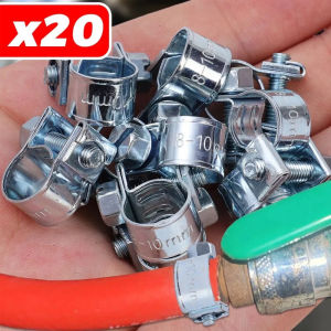 20 cái kẹp kẹp kẹp ống mềm xe ô tô mạ kẽm thông dụng kẹp ống cao su điện kẹp ống mềm kẹp ống nhiên liệu 0.8-1cm phụ kiện sửa chữa xe ô tô