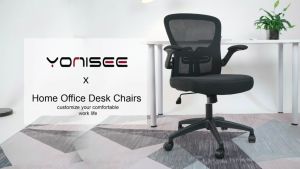 Ergonomic Office Chair Swiveling PC Chair Flip-up Armrest Adjustable Lumbar Support Tilting Home Office Rocking Chair