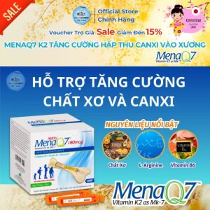 [NSF1111 Giảm 111K] Midu MenaQ7 180mcg Canxi D3K2 Q7 Cho Bé Tăng Chiều Cao Phát Triển Chắc Xương Hộp 30 Ống Chính Hãng