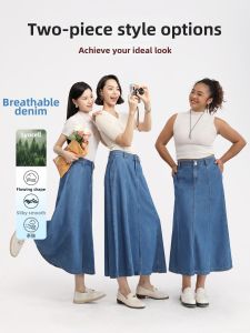 HIPPIE MISS | Bohemian Teen Girl Tencel Denim Half Skirt