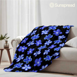 Beast Kingdom | Blue Daisy-s Soft Warm Flannel Blanket Lightweight Cozy Christmas Halloween Home Decor Room